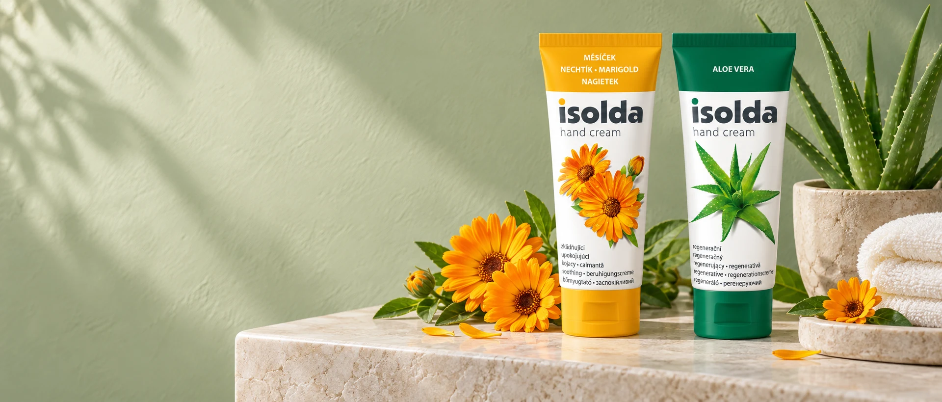 Krémy ISOLDA Měsíček a Aloe vera