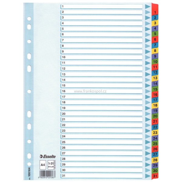 Rozdružovač ESSELTE, MYLAR 1-31 zesílený