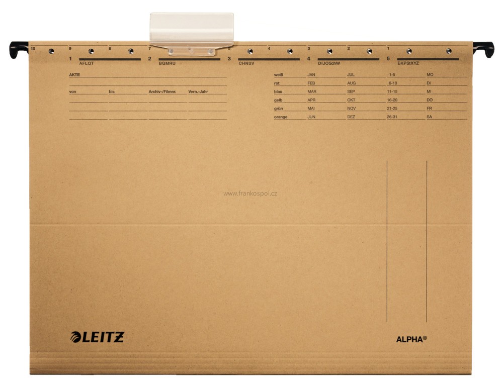 Závěsné desky LEITZ Alpha, hnědé