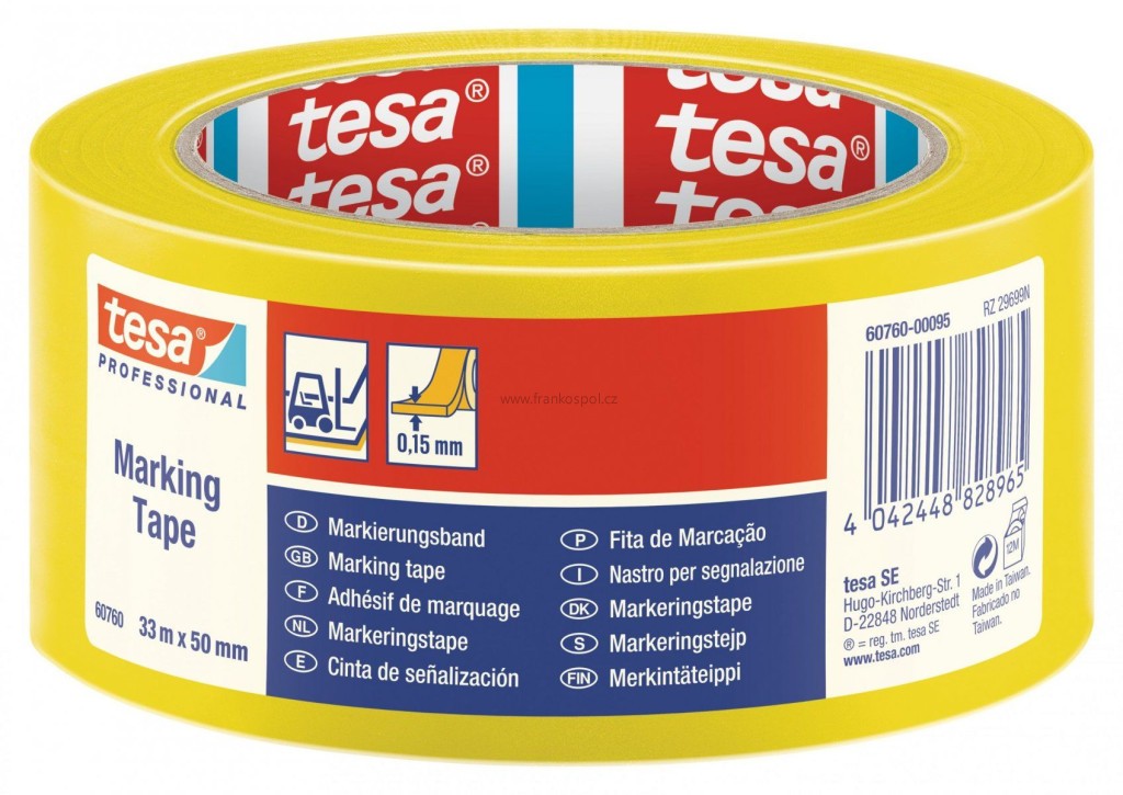 Vyznačovací páska TESA 60760, 50 mm x 33 m, žlutá