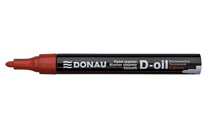 Lakový popisovač Donau D-oil, 2,8 mm, červený