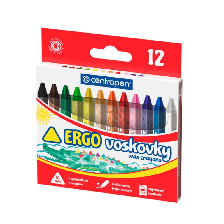 Voskovky CENTROPEN 9531, trojhranné, 12 barev