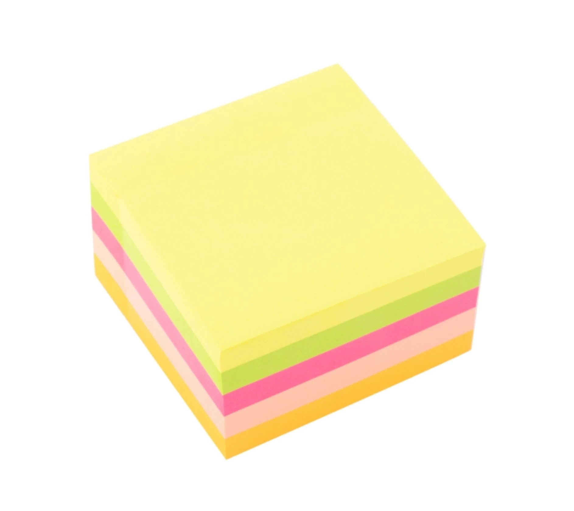 Samolepicí bloček D.RECT neonový, 76 x 76 mm, 400 lístků