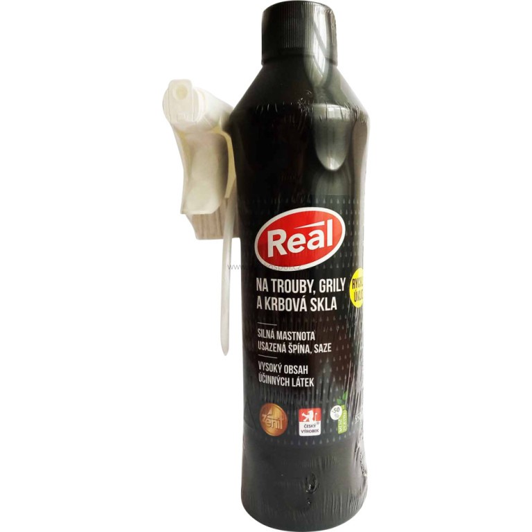 REAL čistič na trouby, grily a krbová skla, 550 g