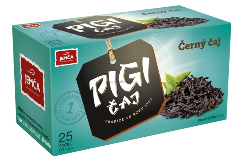 Černý čaj JEMČA PIGI, 25 x 1,5 g