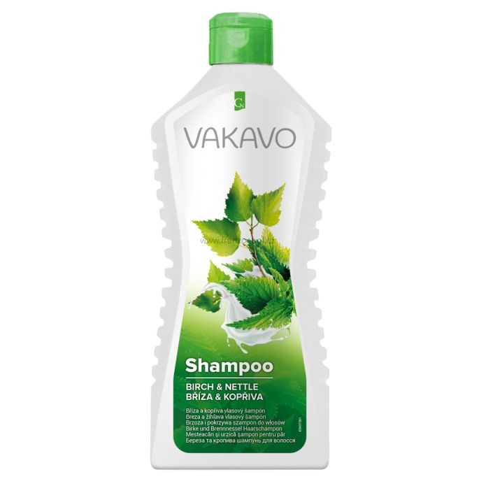 Šampon na vlasy VAKAVO, 550 ml, bříza a kopřiva