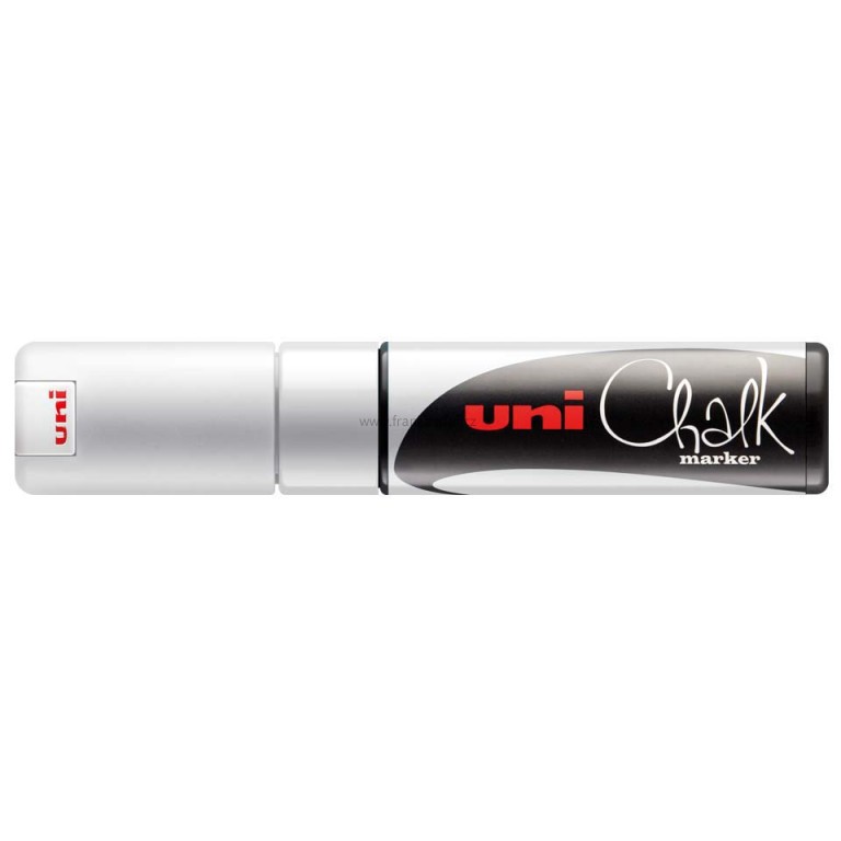Křídový popisovač UNI Chalk Marker, 8 mm, bílý