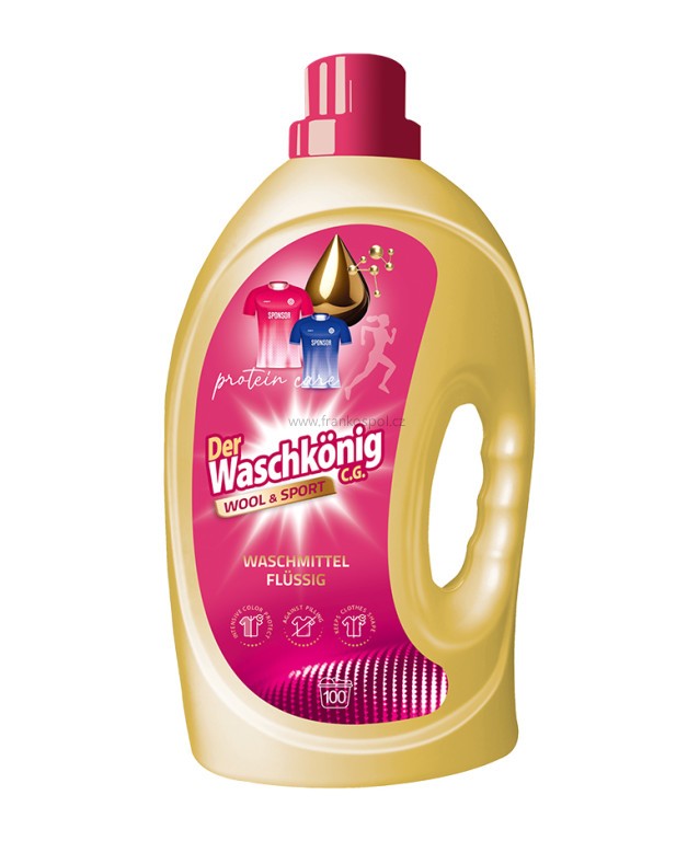 Prací gel WASCHKÖNIG Protein Care, Wool & Sport, 100 PD, 3 l
