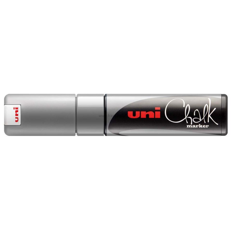 Křídový popisovač UNI Chalk Marker, 8 mm, stříbrný