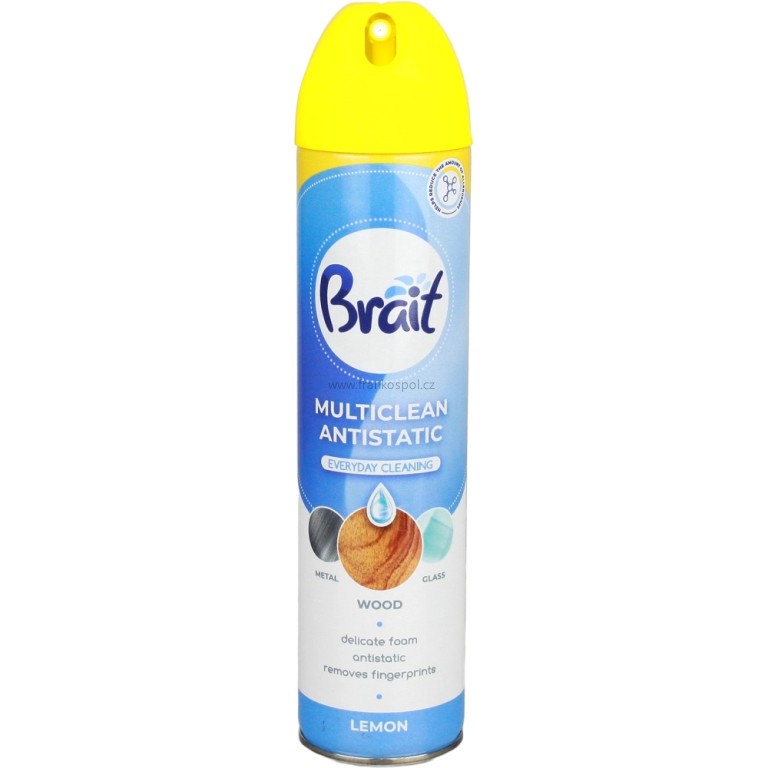 Leštěnka na nábytek BRAIT Multiclean Antistatic, Lemon, 300 ml