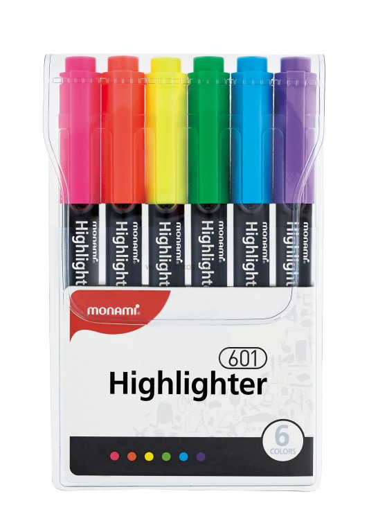 Zvýrazňovač MONAMI 601, neonové barvy, sada 6 ks