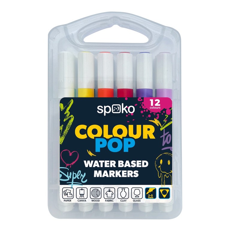 Popisovač SPOKO Colour Pop, 12 ks sada