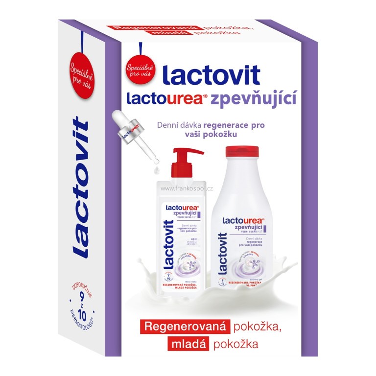 LACTOVIT Lactourea tělové mléko 400 ml + sprchový gel 500 ml, zpevňující, dárková sada