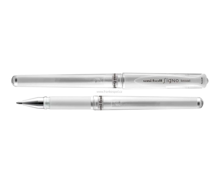 Gelové pero UNI Signo Broad, 1,0 mm, bílé