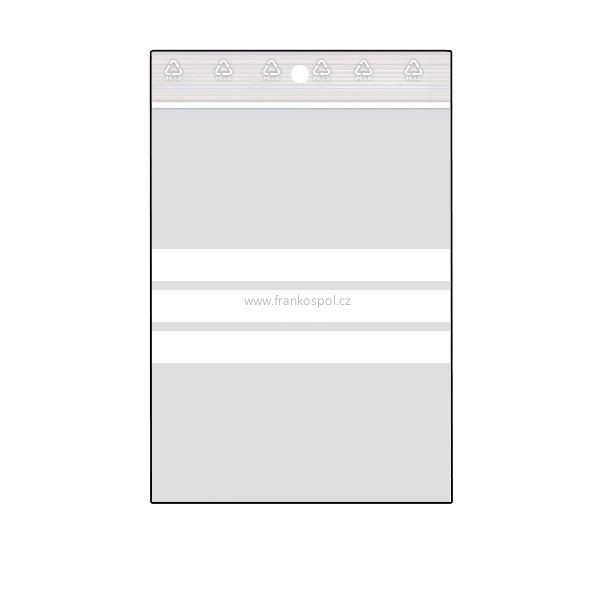 Rychlouzavírací ZIP sáček, 100 x 150 mm, s bílými pruhy