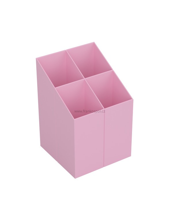 Stojánek na tužky ICO Quadrate, pastelově růžový