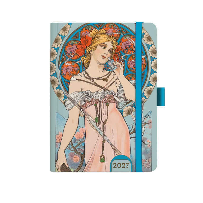 Týdenní diář ALFONS MUCHA, A5, modrý