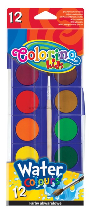 Vodové barvy COLORINO, 12 barev