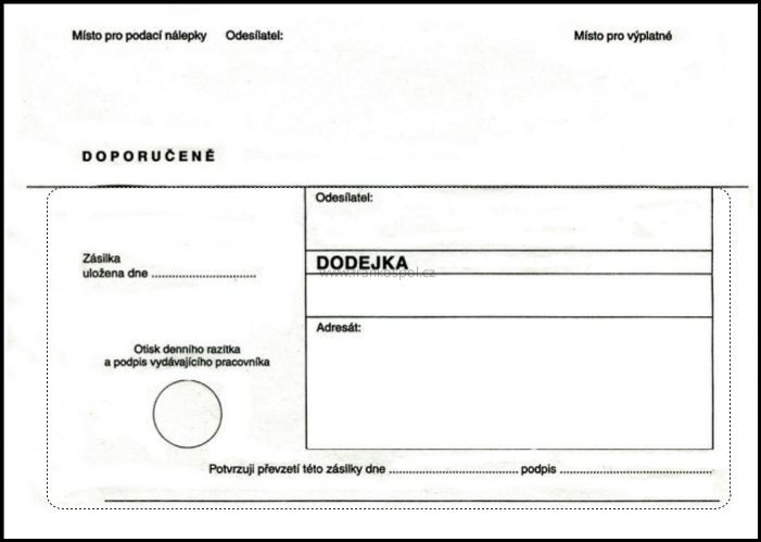 Obálka s dodejkou B6, bílá, samopropisovací, 125 x 176 mm