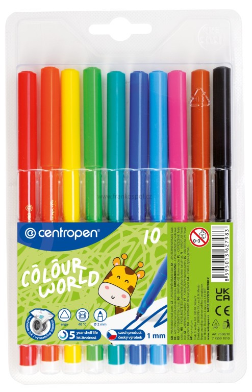Popisovač CENTROPEN Colour World 7550/10, sada 10 ks