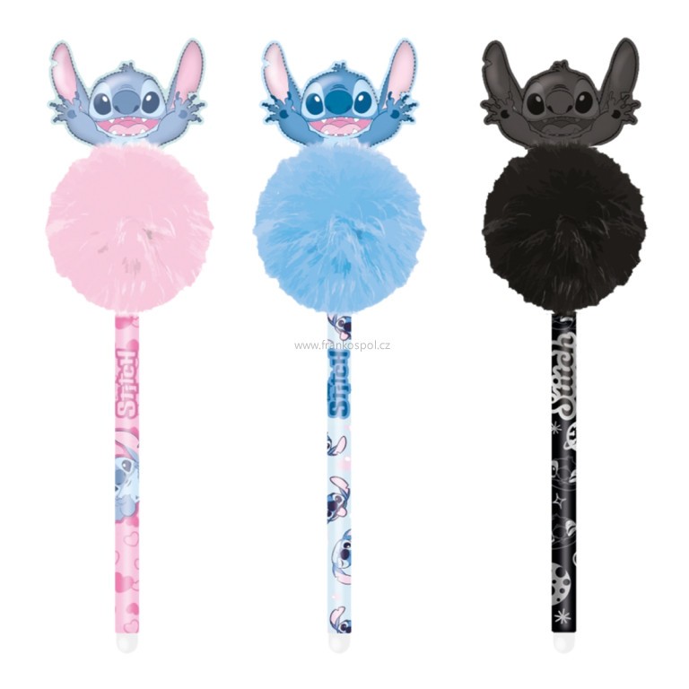 Gumovací pero COLORINO Stitch Fluffy POM-POM, 0,5 mm