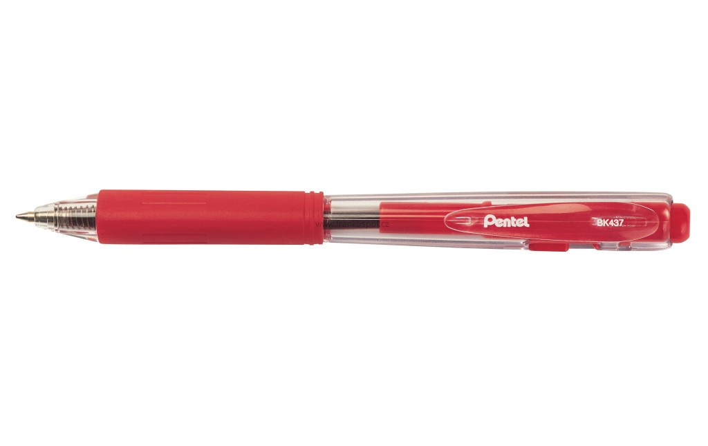 Pero kuličkové PENTEL BK437, červená