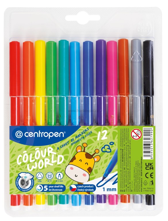 Popisovač CENTROPEN Colour World 7550/12, sada 12 ks