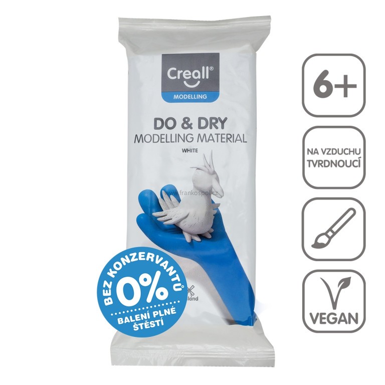 Modelovací hmota CREALL DO&DRY, hypoalergenní, 1 kg, bílá