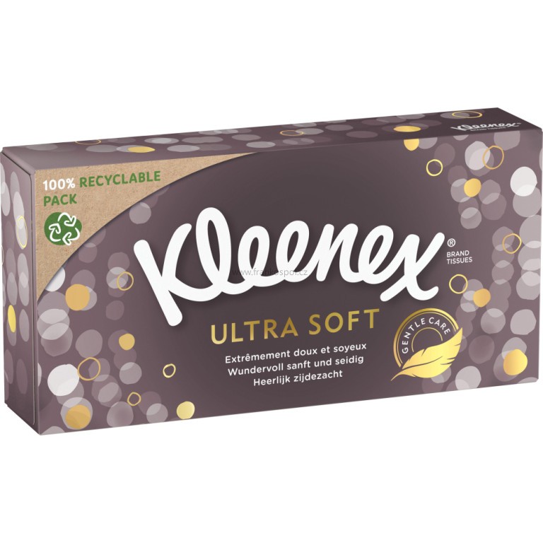 Papírové kapesníčky KLEENEX ultra Soft, 3-vrstvé, 64 ks