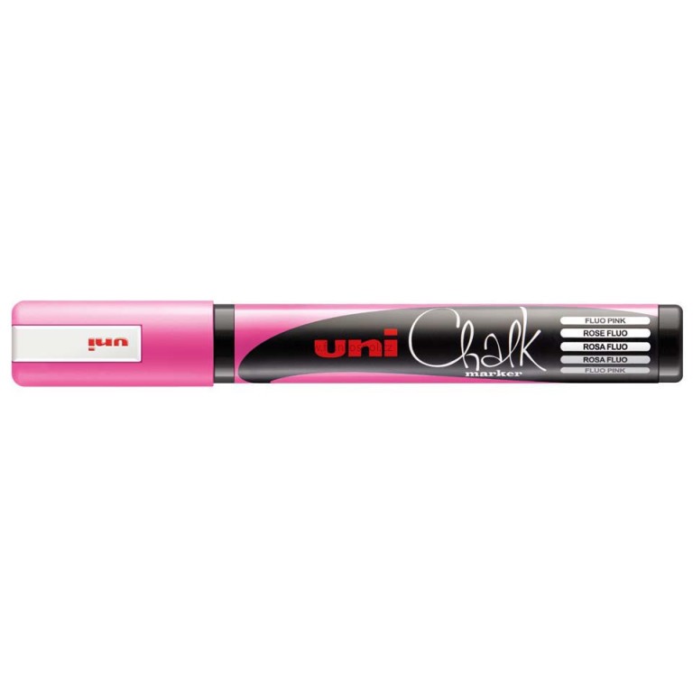 Křídový popisovač UNI Chalk Marker, 1,8-2,5 mm, fluo růžový