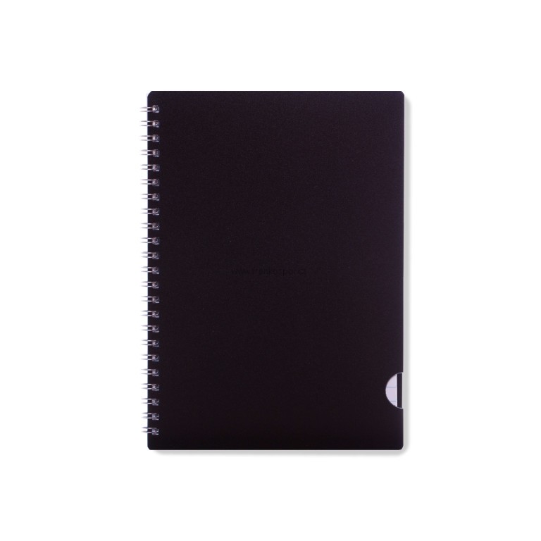 Kroužkový blok BOBO Plastic Black, A5, linkovaný
