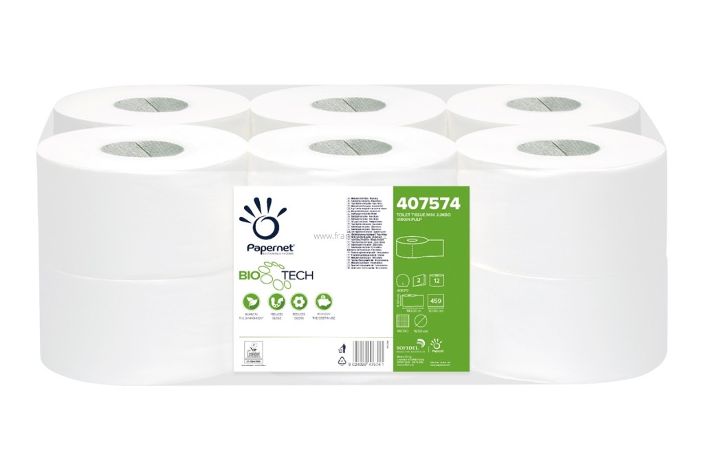 Toaletní papír PAPERNET BioTech Jumbo, 12 ks