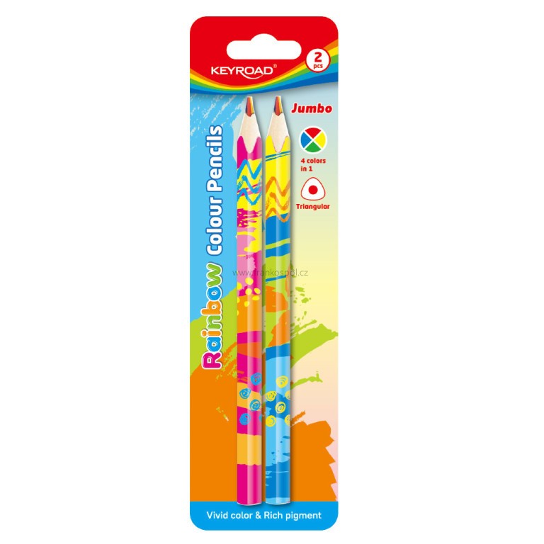Pastelky KEYROAD Magic Jumbo, trojhranné, 2 ks