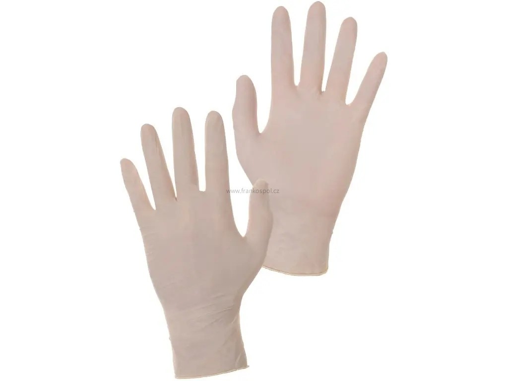 Rukavice  jednorázové CXS BERT, latexové, lehce pudřené, vel. 9