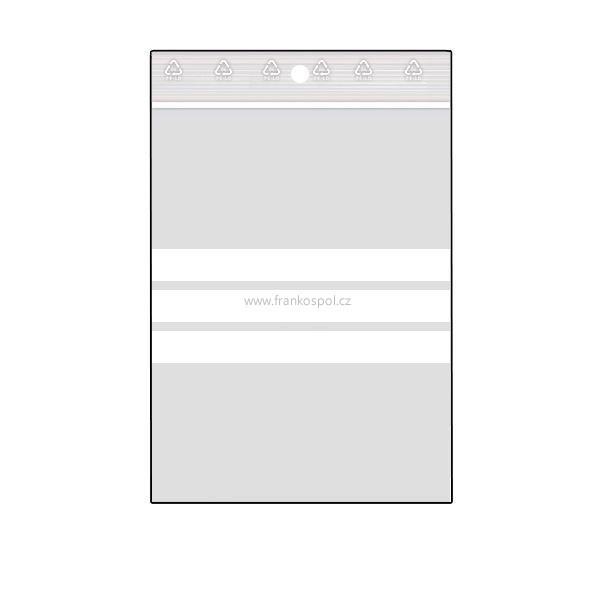 Rychlouzavírací ZIP sáček, 80 x 120 mm, s bílými pruhy