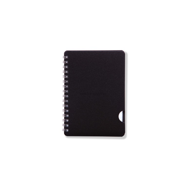 Kroužkový blok BOBO Plastic Black, A6, linkovaný