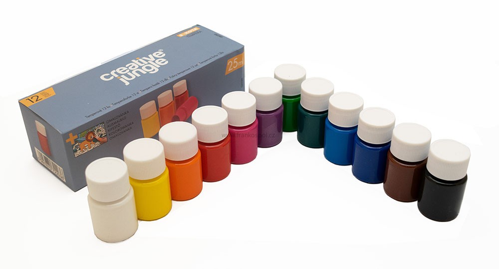 Temperové barvy SAKOTA, 25 ml, 12 barev