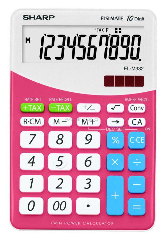 Stolní kalkulačka SHARP EL-M332-BPK, bílo-růžová