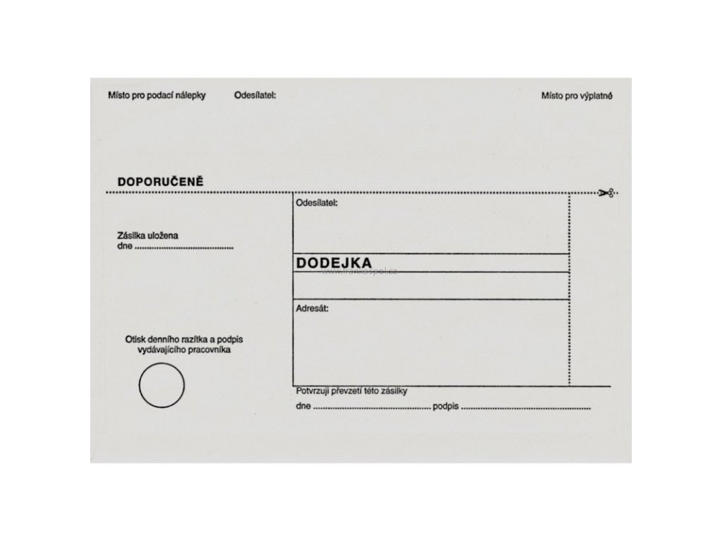 Obálka s dodejkou B6, s odtrhávací klopou