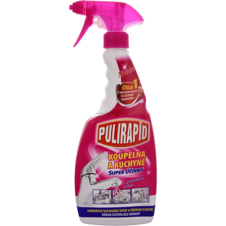 PULIRAPID Koupelna a Kuchyně, odstraňovač vodního kamene, s octem, 500 ml