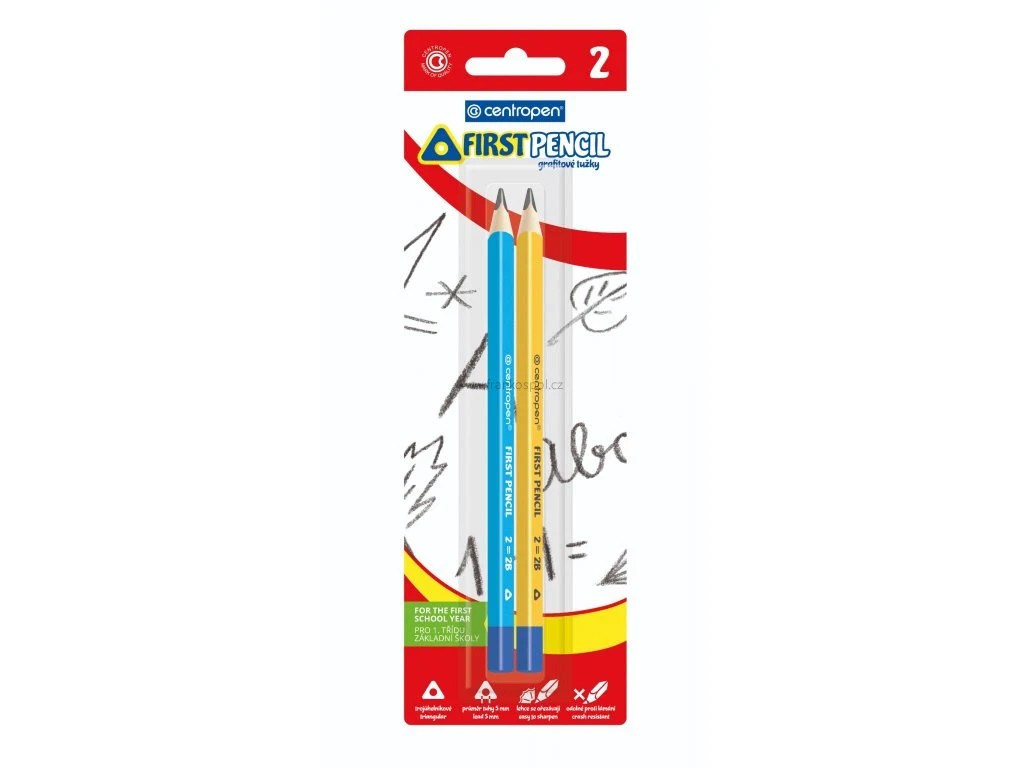 Grafitová tužka CENTROPEN 9512 First Pencil, sada 2 ks