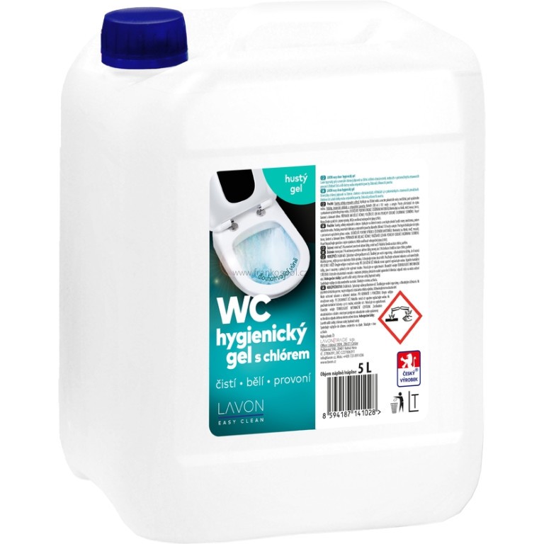 LAVON Easy Clean WC hygienický gel s chlórem, 5 l
