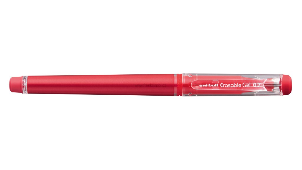 Gumovací pero UNI s víčkem, 0,7 mm, červené