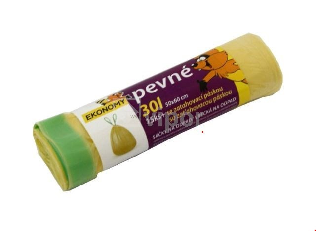 Pytle do koše 35 l zatahovací v roli, žluté