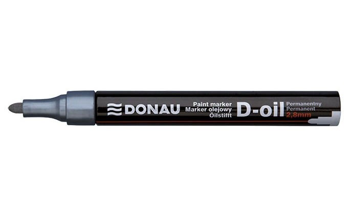 Lakový popisovač Donau D-oil, 2,8 mm, stříbrný