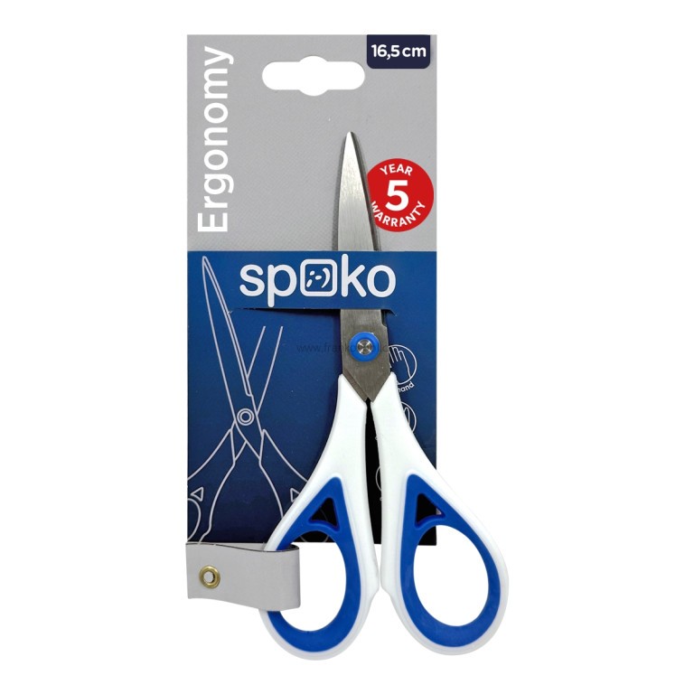Kancelářské nůžky SPOKO Ergonomy, symetrické, 16,5 cm