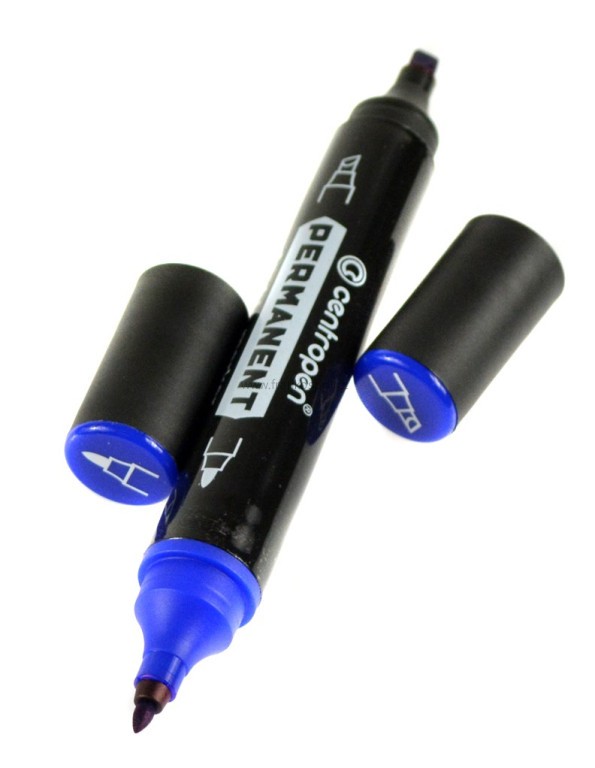 Popisovač CENTROPEN 1666 oboustraný modrý