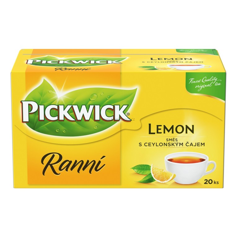 Černý čaj PICKWICK Ranní s citronem, 20 x 1,75 g