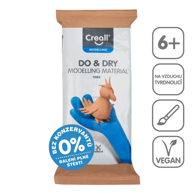 Modelovací hmota CREALL DO&DRY, hypoalergenní, 0,5 kg, terakota