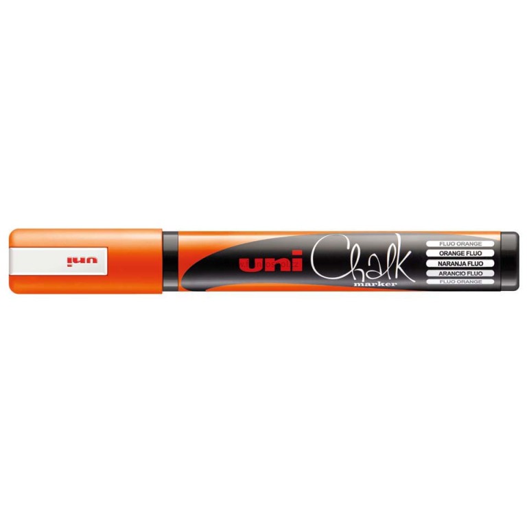 Křídový popisovač UNI Chalk Marker, 1,8-2,5 mm, fluo oranžový